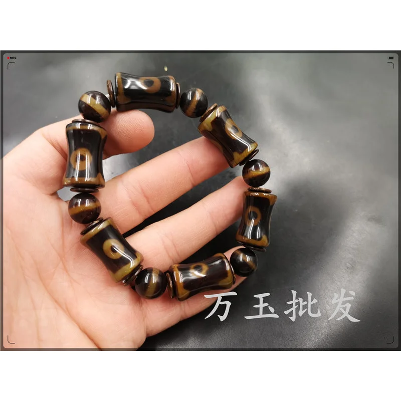 Knot Style Dzi Agate Tube Bead Bracelet Hand String