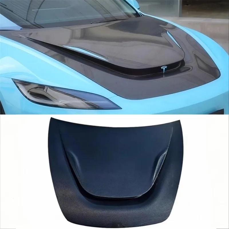 

Для Tesla Model 3 23 + капот из углеродного волокна, крышка двигателя, капот, автомобильная подкладка, крышка капота, обновленный комплект автозапчастей