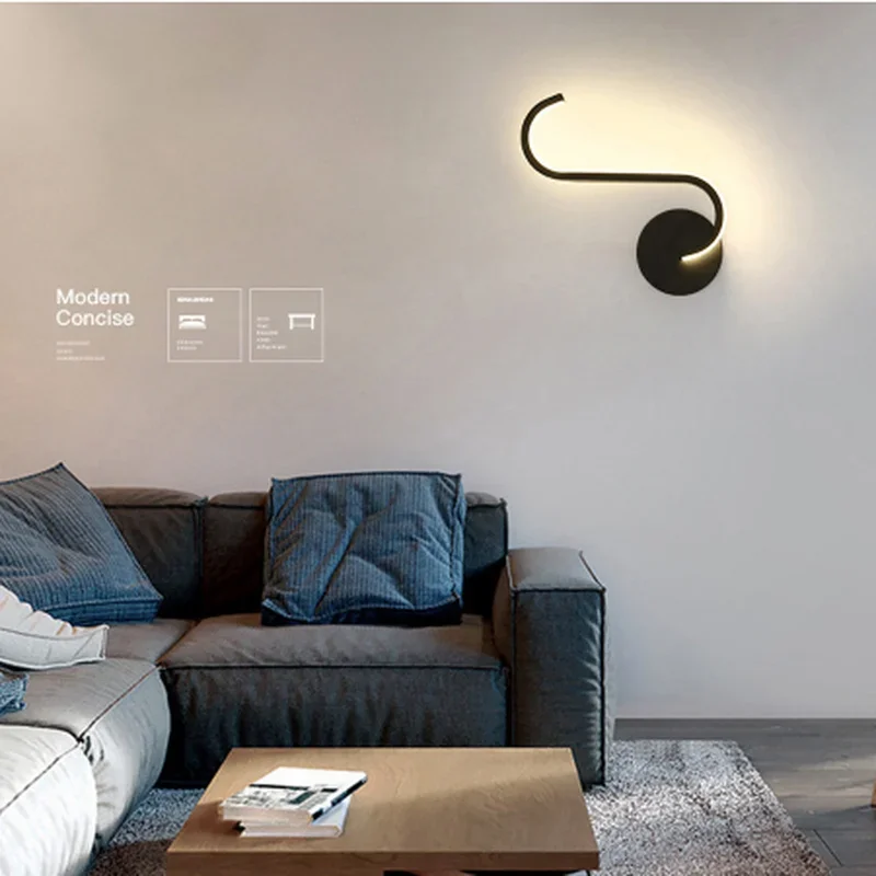 Black White Wall Lights for Home Bedside Acrylic Metal Nordic Modern Led Bedroom Light Minimal Lamp Applique Luminaire ZM1021