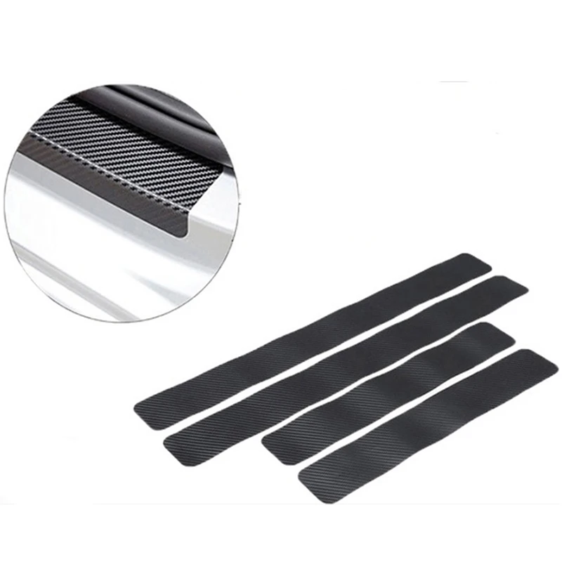 Car Door Sill Sticker Threshold Plate Protector Carbon Fiber for Hyundai Elantra Accent i30 iX35 IONIQ Veloster Encino Kona Venu