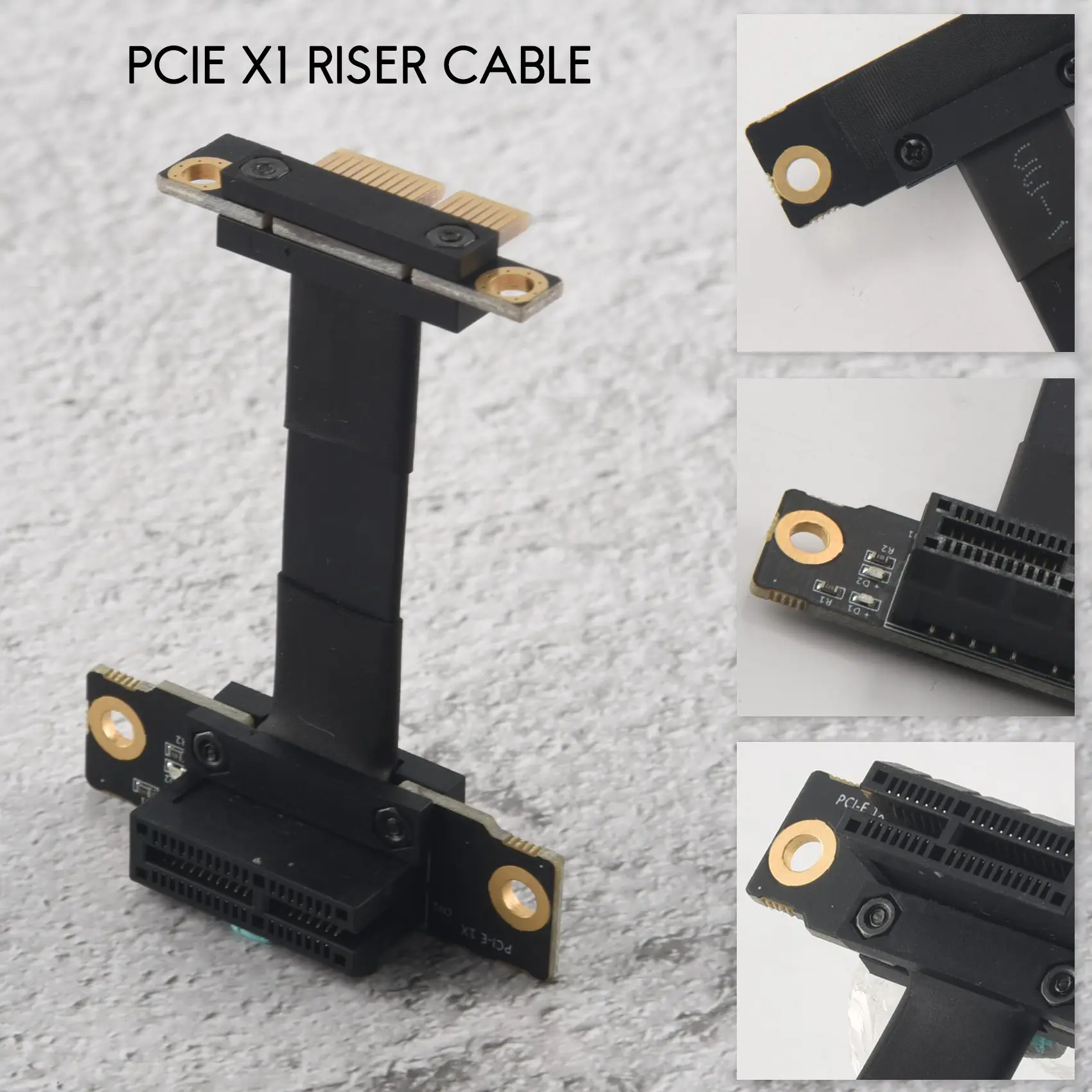 PCIE X1 Riser Cable Dual 90 Graus Ângulo Direito PCIe 3.0 X1 para X1 Cabo de Extensão 8 Gbps PCI Express 1X Riser Card 5cm