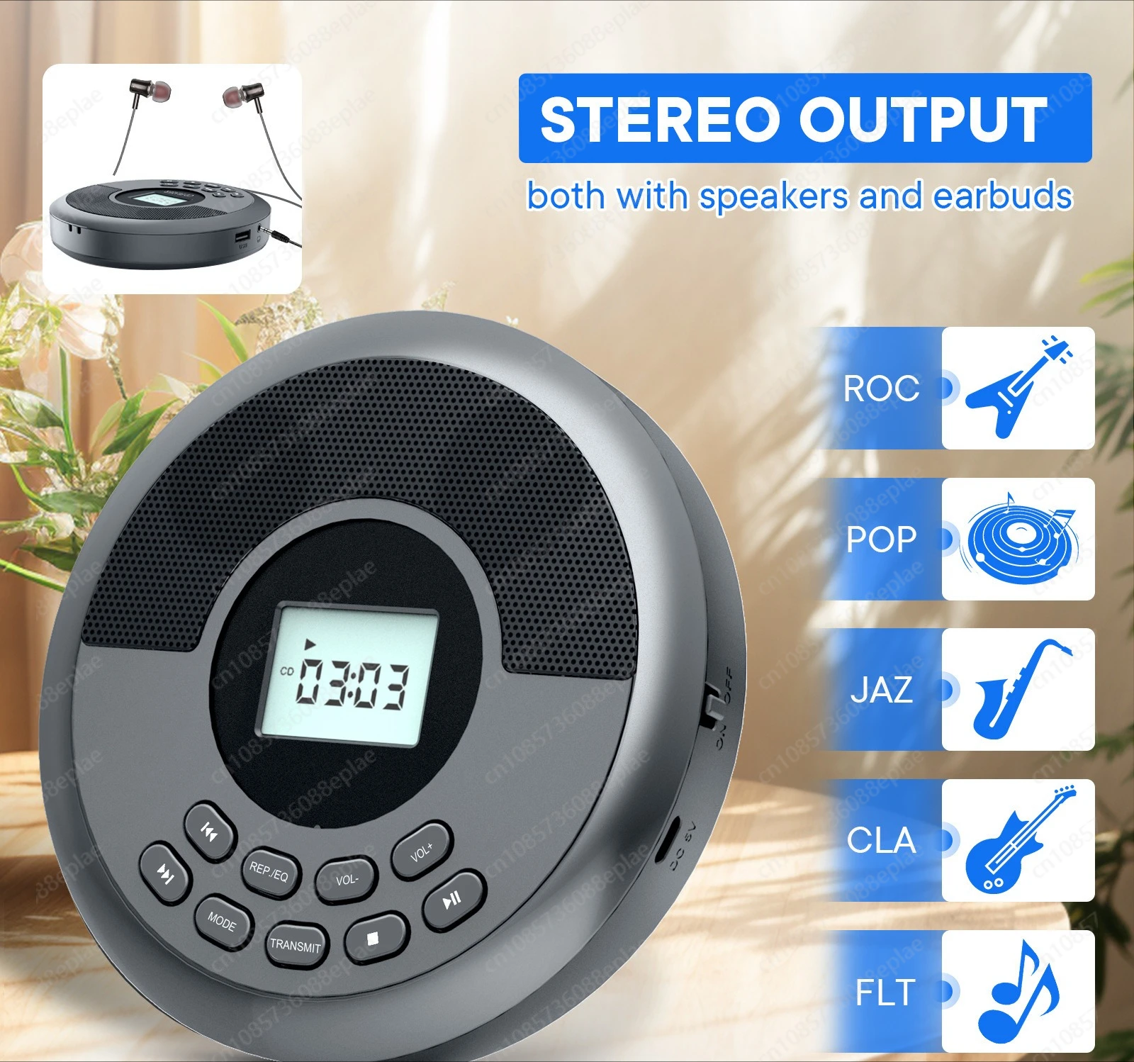 YST CD Player Portable Walkman Music Album Desktop Bluetooth CD Player Vintage Student Party