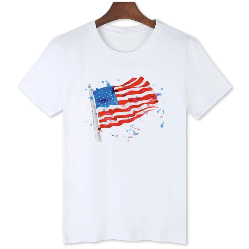 American flag printing T-shirt Men's good quality comfortable summer Tshirt Hot Sale American flag short sleeve Tops Tees