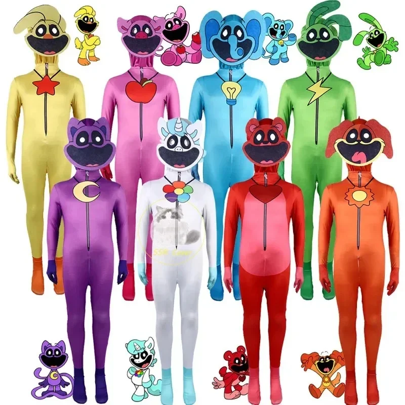 Traje Premium de Personajes de Anime, Disfraces de Cosplay, Gato Sonriente, Catnap, Traje de Acción, Zentai, para Halloween, Carnaval y Fiestas