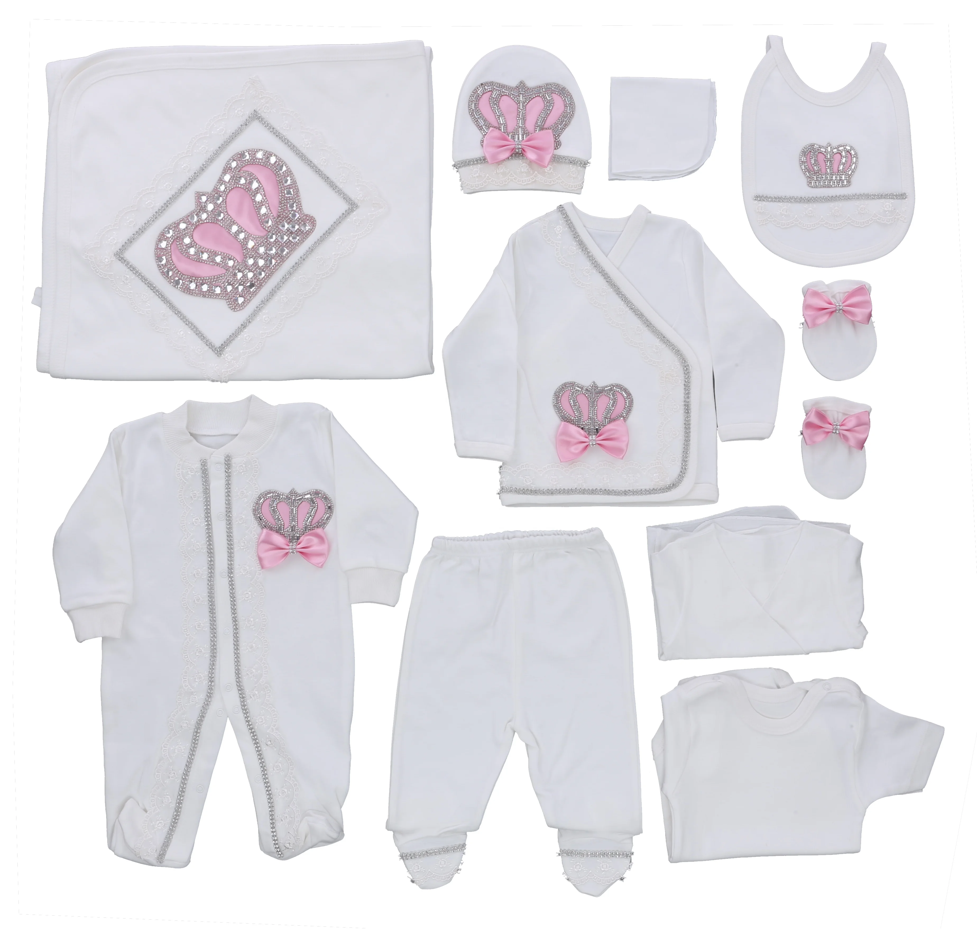 10 Pieces High Quality Laced Baby Romper Set Long Sleeve Bubble Wholesale Custom Newborn New Design Winter Modern