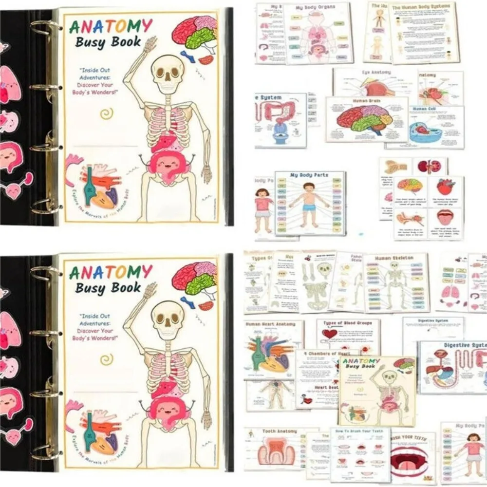 

Montessori Human Anatomy Busy Book Autism Learning Materials Preschool Learning Activities Educational Sensory Toys