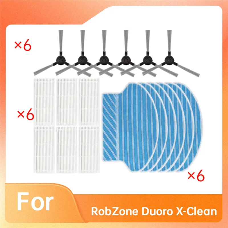 B13C Sweeping Machine Accessories 18 Pcs Set For Robzone Duoro X-Clean Side Brush Mop Filter