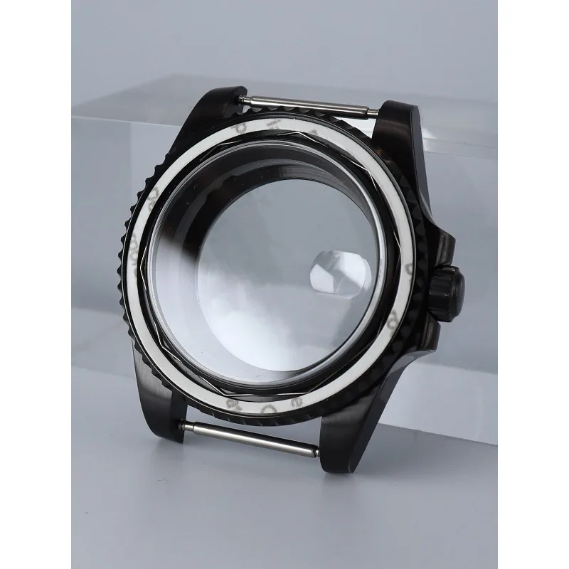 مناسبة لـ NH35: إكسسوارات سوداء مصقولة من الفولاذ المقاوم للصدأ حافظة ساعة 40 مم متوافقة مع حركة Eta 2824 وقرص 28.5 مم. #2