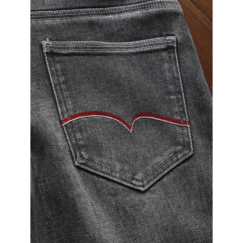 2025New أزياء خفيفة فاخرة للرجال تمتد بسيط أزياء عارضة تنوعا الرجعية غسلها الجينز #4