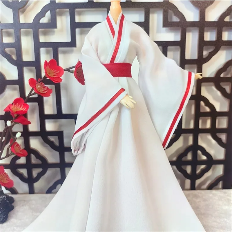 1/6 Maßstab Weibliches klassisches Hanfu-Kleid im antiken Stil mit weiten Ärmeln und trägerlosem Design für 12'' Tbl Ph Actionfigur-Körpermodell – Detail 3
