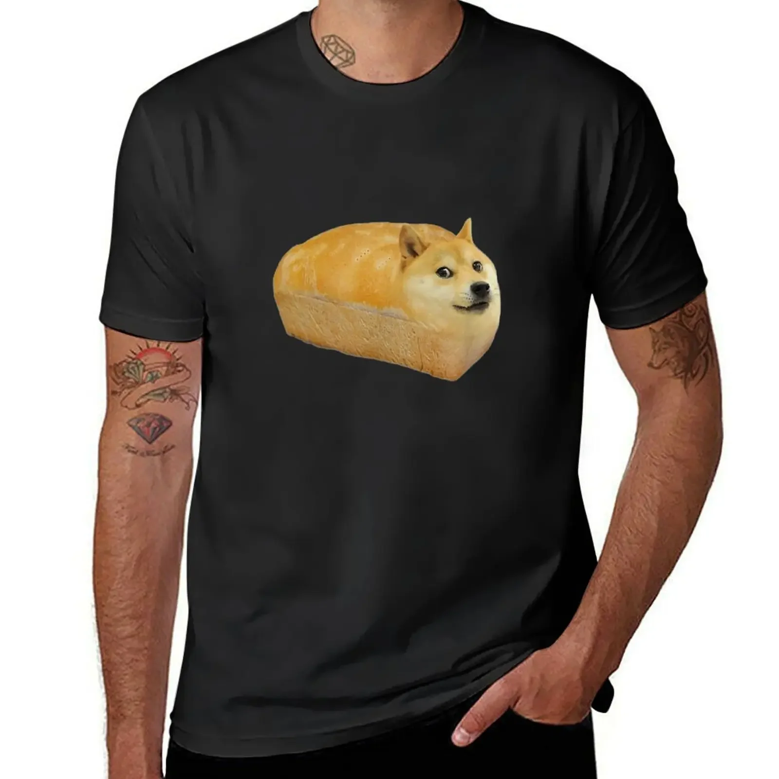 Fashionhiba Inu Doge Bread Meme Dog T-Shirt graphic t shirts graphic tee shirt t shirts for men