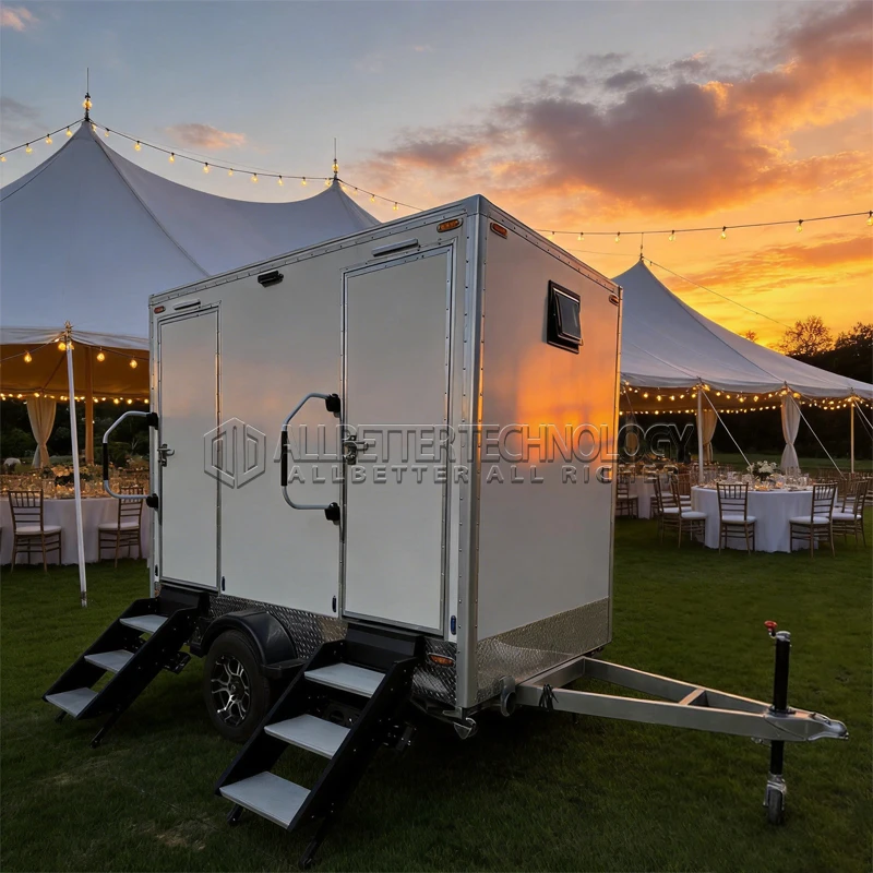 Allbetter ﻿Best Selling Outdoor Restroom Trailer Portable Luxury Bathroom with Shower Room Smart Mobile Toilet Trailer Public