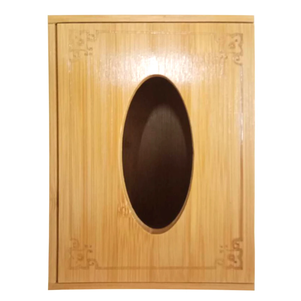

Rectangular Bamboo Tissue Box Decorative Desktop Paper Towel Box Cover Napkin Holder for Home Hotel Car Office (Medium Size) ( P