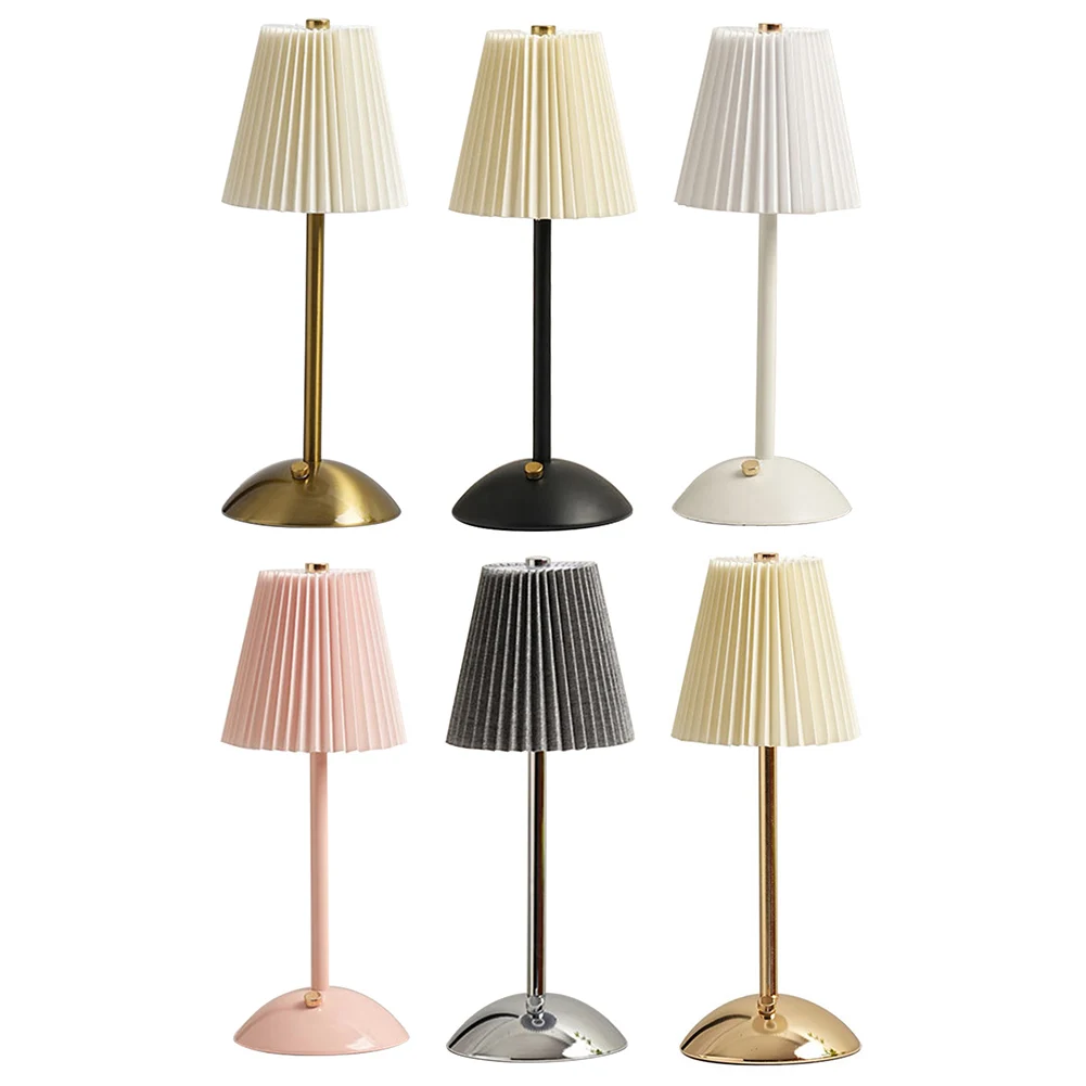 Nordic Pleated Table Lamp USB Night Light Remote Touch Dimming Table Lamp DIY Bedroom Bedside 3-Colors Dimming Home Decoration