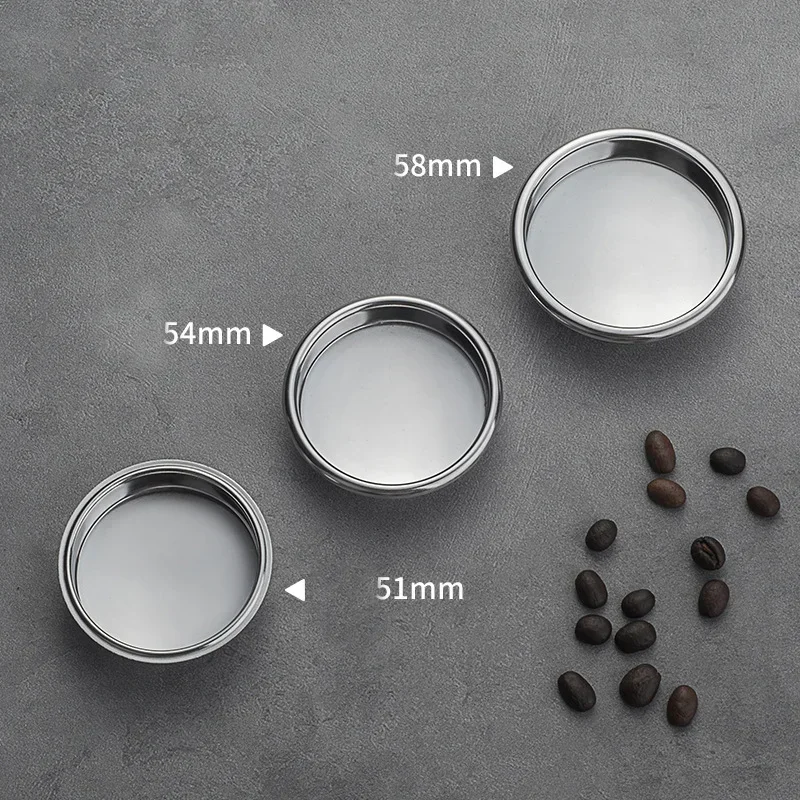 51mm/53mm/58mm Coffee Cleaning Blind Bowl Stainless Steel Backwash Blind Cup Non-porous Filter Cup Cleaning Bowl Coffee Tool