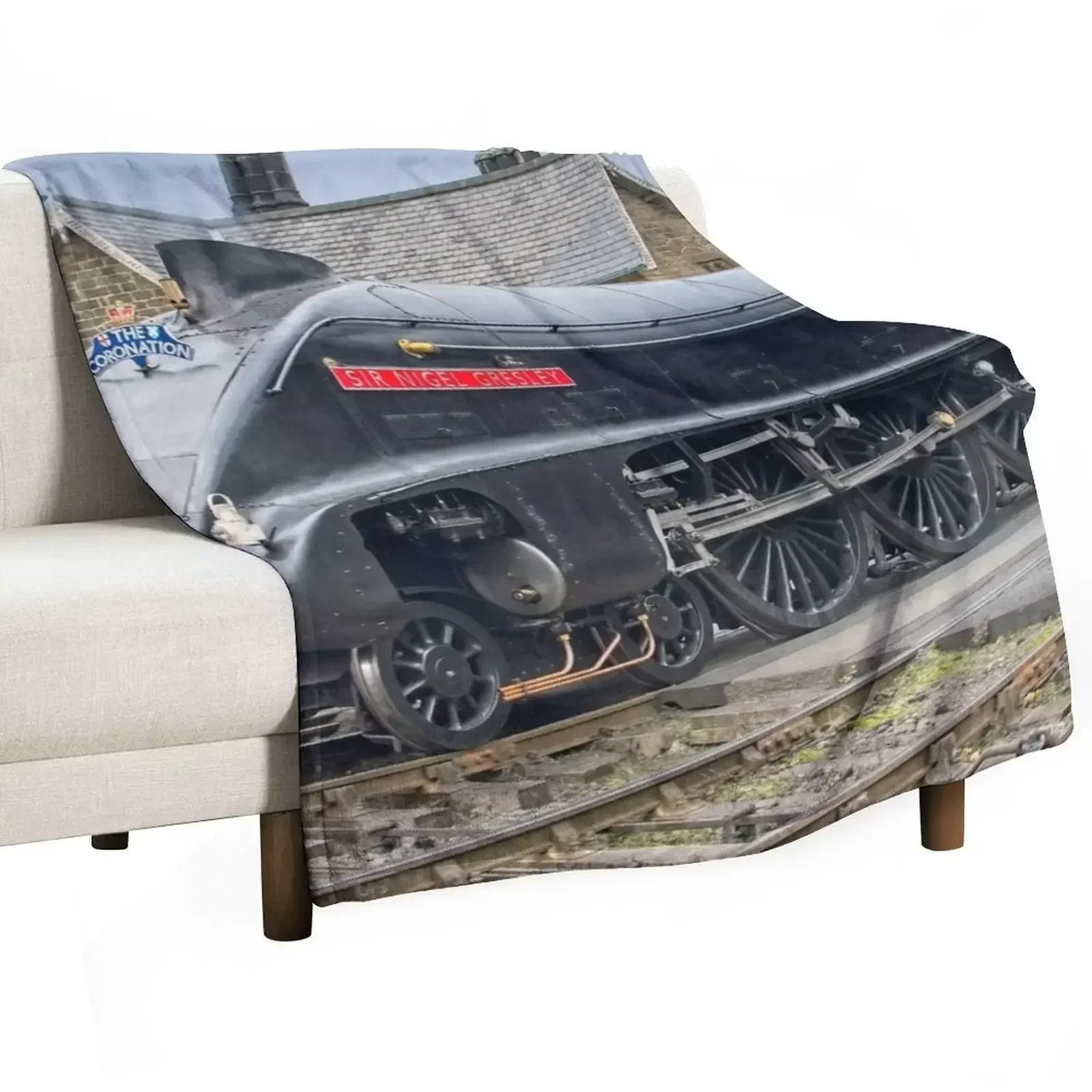 Old Steam train Throw Blanket Bed covers Soft Plush Plaid for babies Plaid on the sofa halloween Polar Blankets