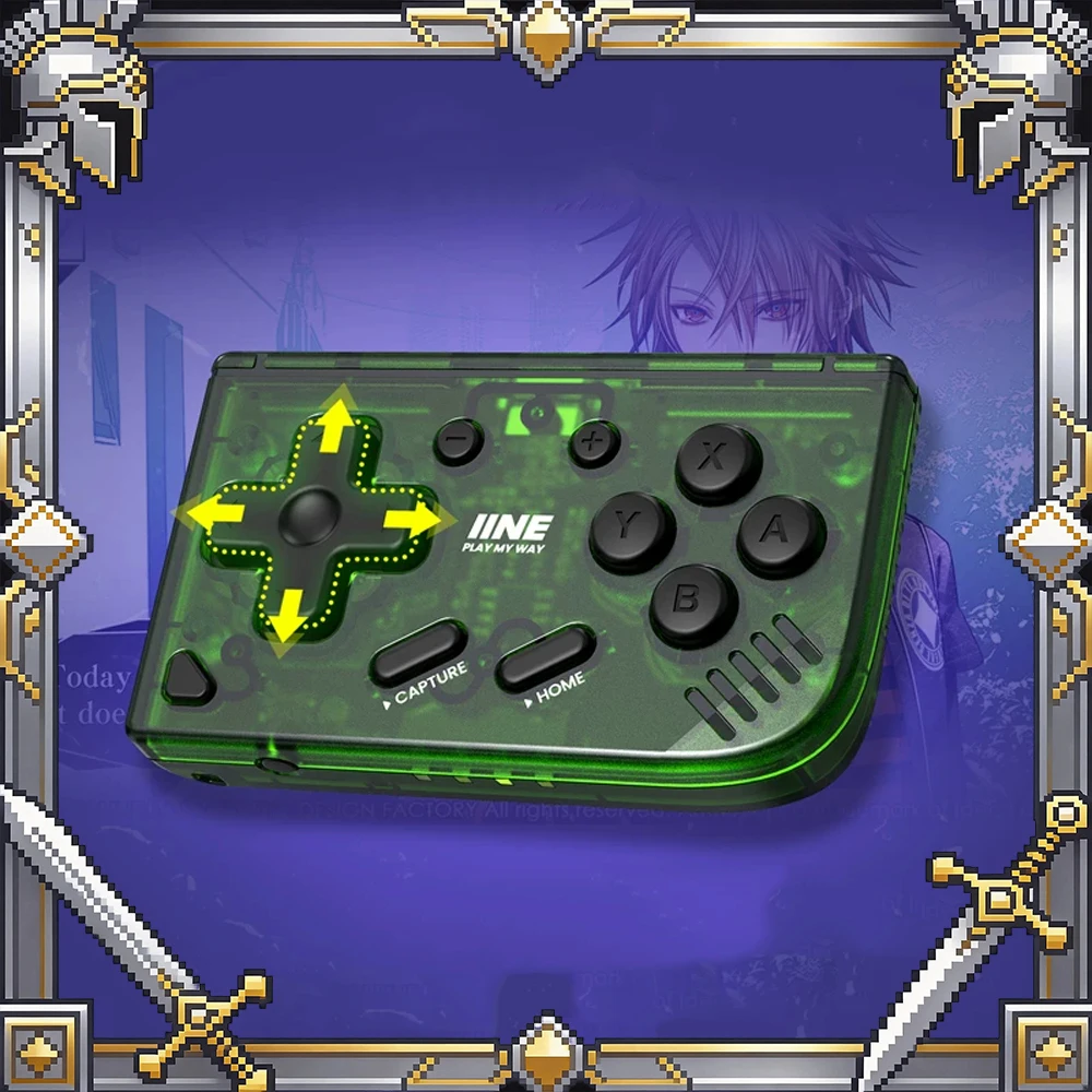 IINE Mini Retro Ananke Controller/ Turbo Function Interchangeable Joystick D-Pad Multi-Platform Controllers Handheld Game Custom