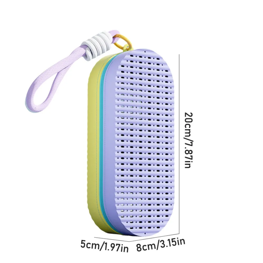 Портативный чехол для очков для плавания на молнии, мягкий дышащий ящик для хранения очков для плавания с веревкой и сливным отверстием, силиконовая коробка для очков