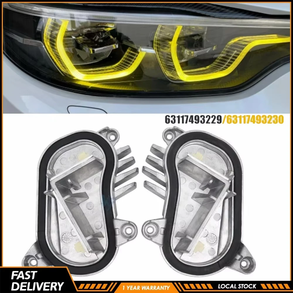 Image of 1 Paar neue gelbe Angel-Eye-DRL-Module für BMW F80 M3 F82 M4 F32 F36 F86 LCI 420i 430i 440i, gelbe DRL-Scheinwerfer-LED-Platinen, Stabilisator 3117493229 63117493230