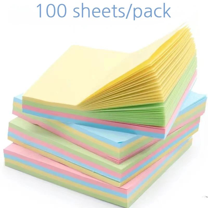 100 Vellen Kleurrijke Plaknotitie Notitie Index Memo Pad Self-Stick Pads N Keer Blocnote Creatieve School Briefpapier Kantoorbenodigdheden