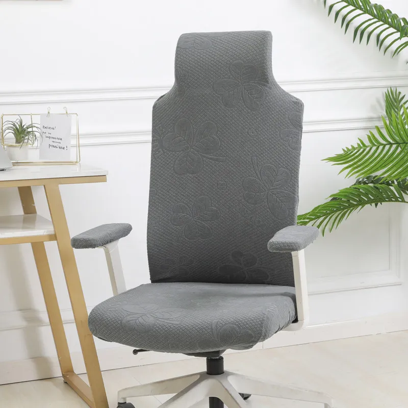 Stretch Jacquard Office Armchair Slipcover Thicken All-inclusive Non-Slip Computer Chair Covers Lift Rotating Chair Protector