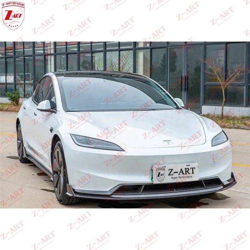 Z-ART Model 3 طقم هيكل من ألياف الكربون الجافة لطراز Teslas 3 Prepreg ألياف الكربون Aerokit لـ Teslas 3 2023+
