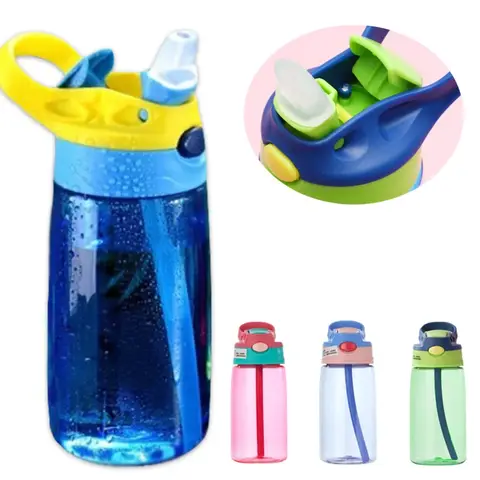 480 ml Kinder Wasser Tasse Kreative Sichere Baby Fütterung Tassen mit Strohhalme Auslaufsichere Wasser Flaschen Outdoor Tragbare kinder Tassen