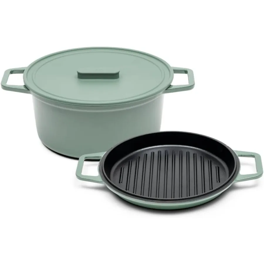 

5,5 QT эмалированная чугунная голландская духовка, устойчивая к сколам эмалированным покрытием, толстый железный сердечник для сохранения тепла, большая духовка для приготовления пищи