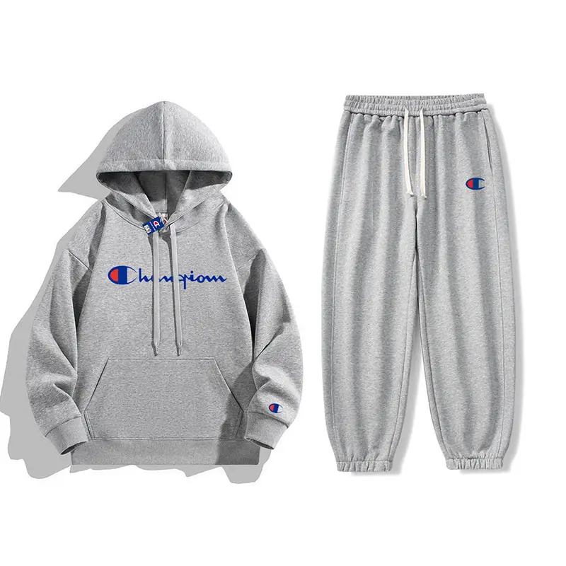 

Hoodie Suit Men and Women Autumn and Winter Plus Velvet Loose Casual Sportswear Couple Pair of Leggings Two-piece Set