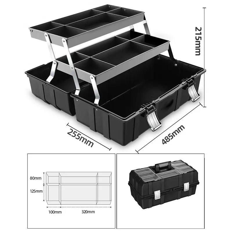 Portable Professional Toolbox Electrician Hardware Garage Storage Tool Organizer Bmx Parts Garage Organizer Tools Case Tray