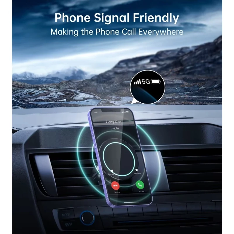 Magnetyczny uchwyt na telefon do iPhone 16 15 14 13 12 Uniwersalny regulowany uchwyt samochodowy do kratki wentylacyjnej z najmocniejszym magnesem — zdjęcie produktu 3
