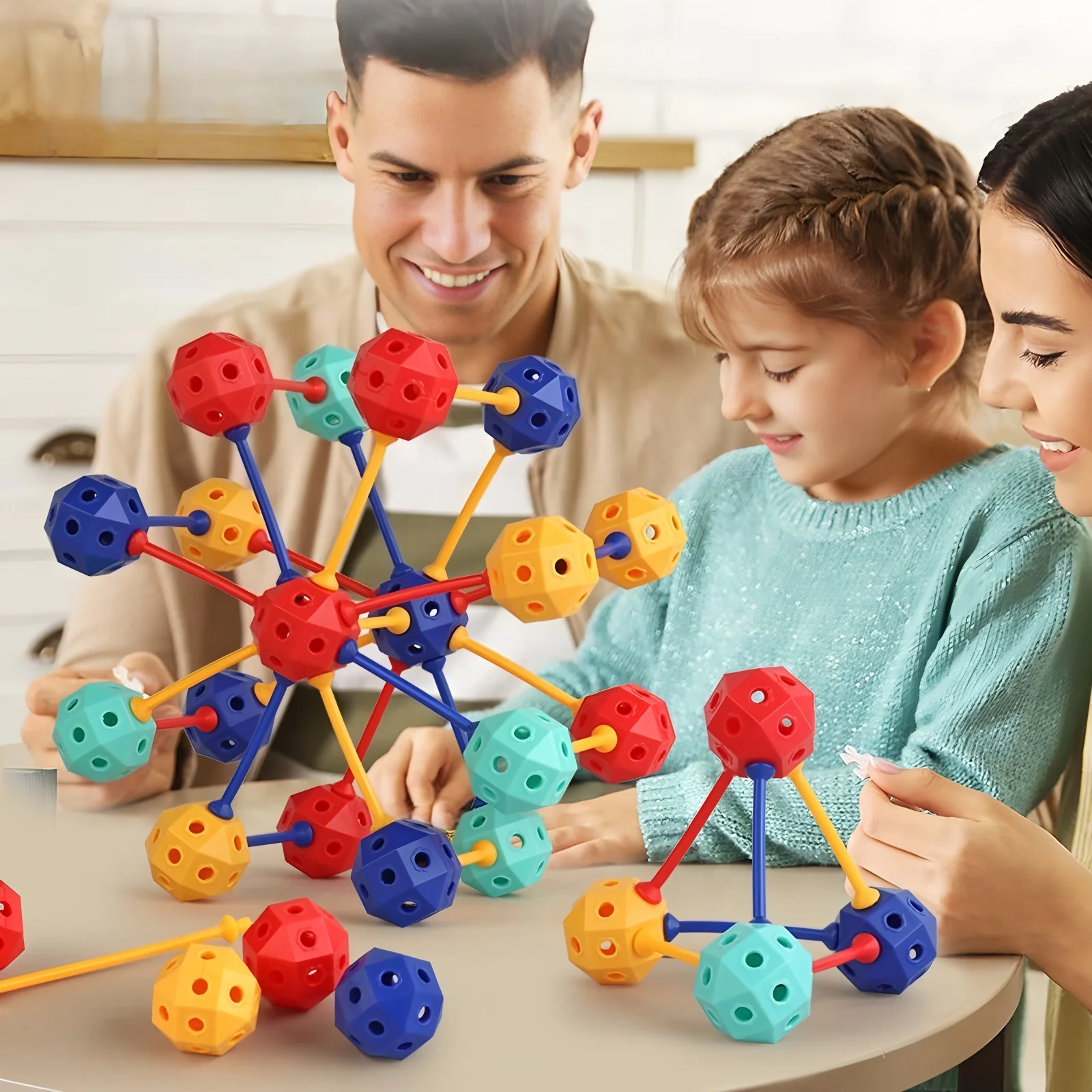 3D Geometric Transformable Building Blocks Children's Educational Toys Large Particle String Beads Spatial Thinking Assembly