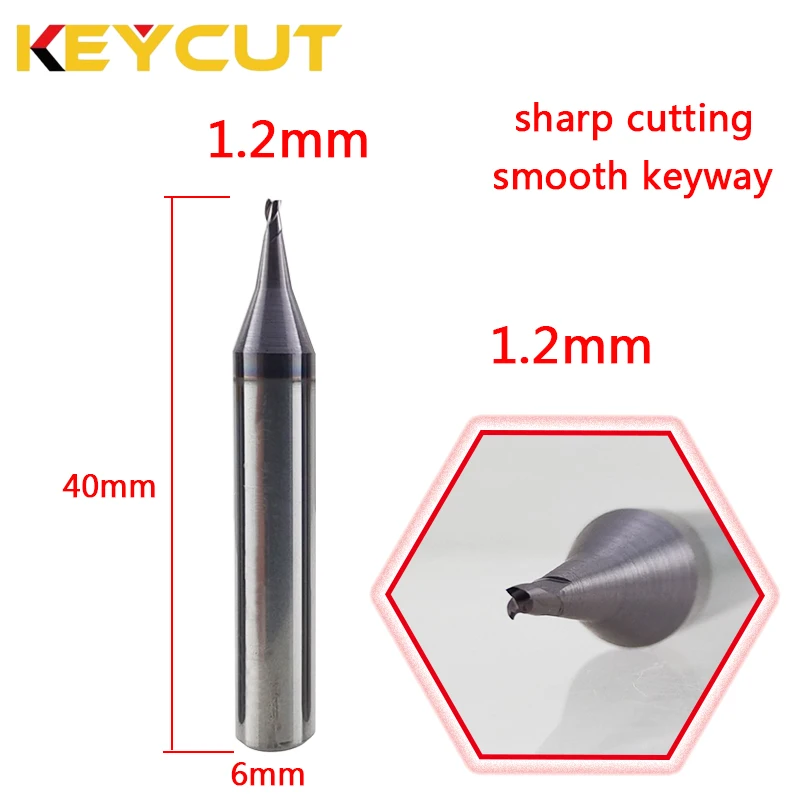 Milling Cutter 1.0mm 1.2mm 1.4mm 1.5mm 2.0mm 2.2mm 2.5mm 3.0mm End Mill Cutter 3 Flute for  Vertical manual Key Machine