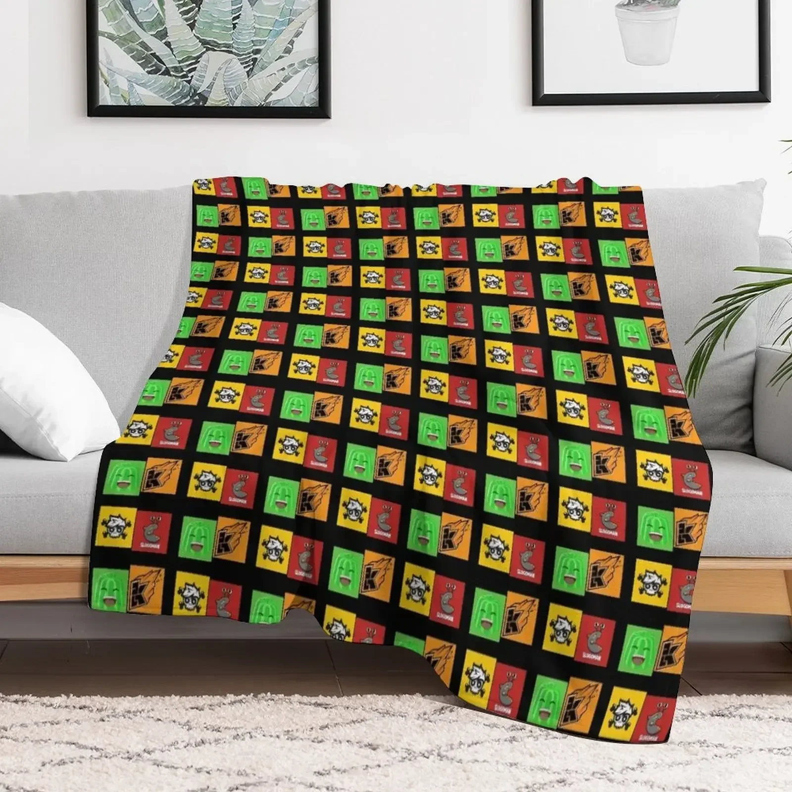 Slogo Jelly Crainer and Kwebbelkop Throw Blanket Warm manga Plaid Blankets