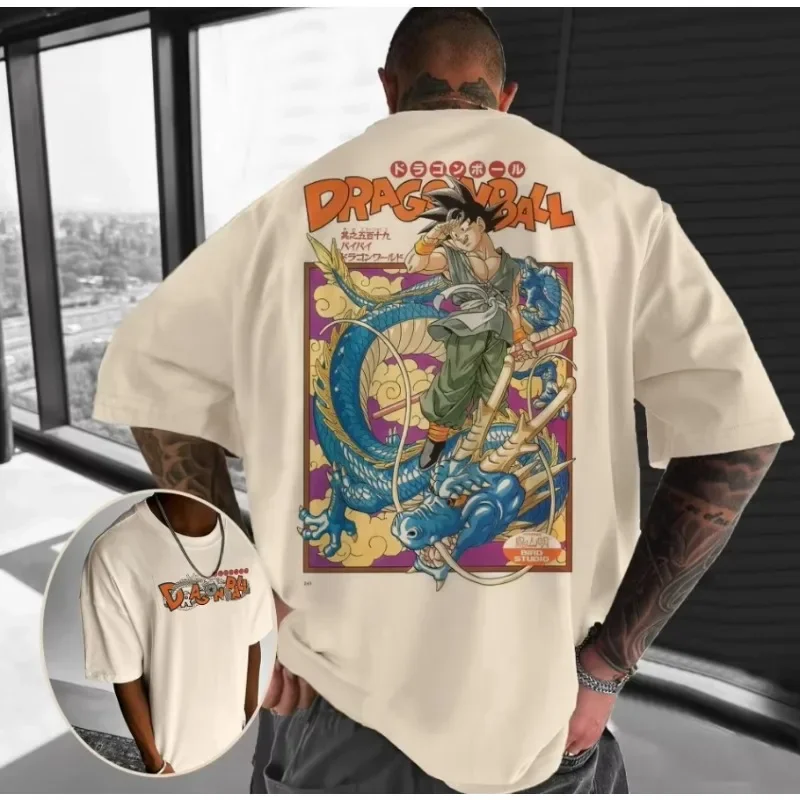 Dragon Ball hommes Anime CollaborationT-Shirt 2025 été ample grande taille impression rue décontracté enfants Parent-enfant haut