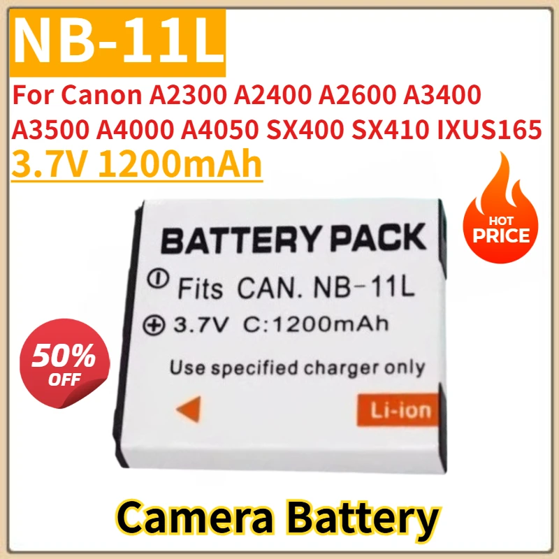 

New Replacement Camera Battery 3.7V 1200mAh NB-11L For Canon A2300 A2400 A2600 A3400 A3500 A4000 A4050 SX400 SX410 IXUS165