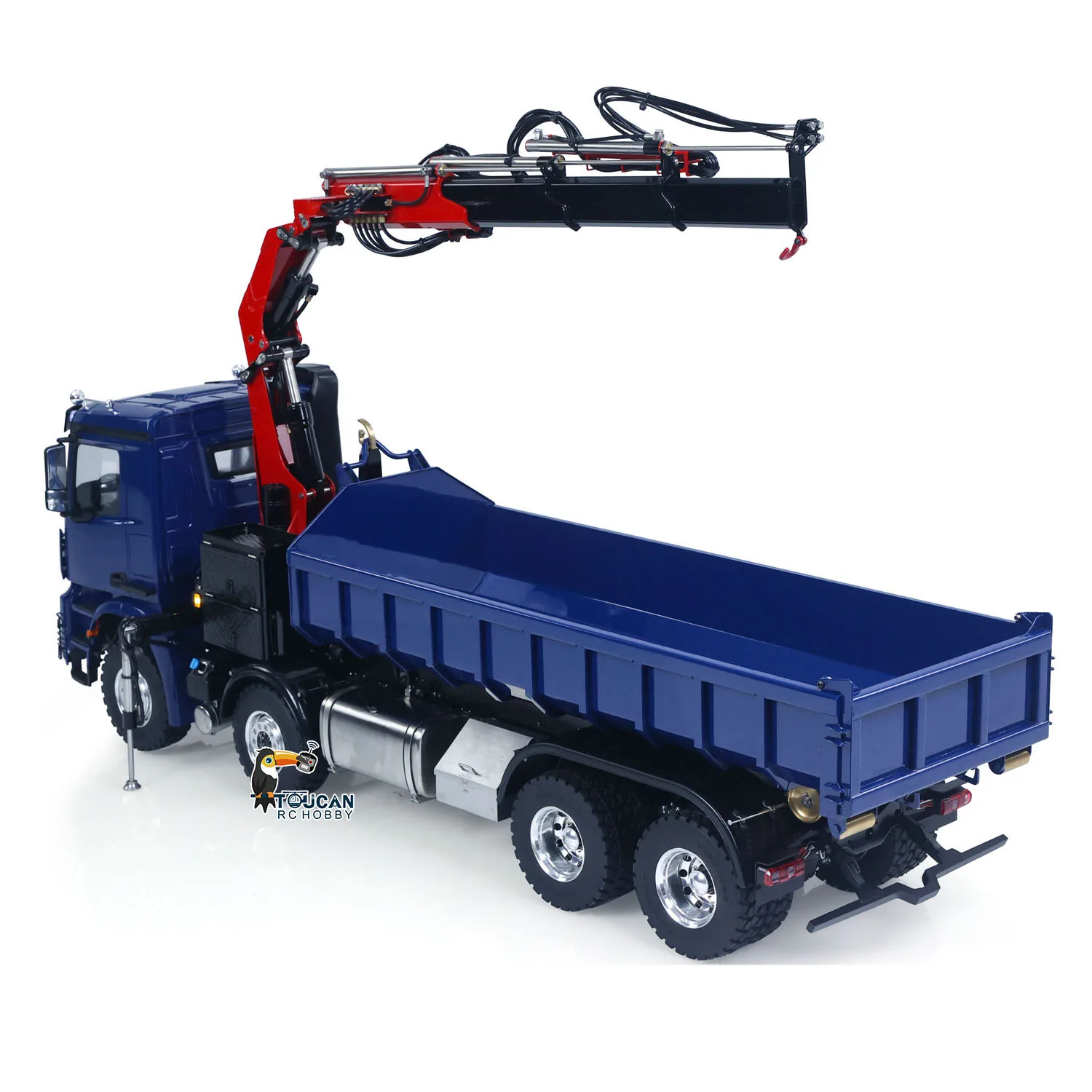 8X8 1/14 LESU RC Hydraulic Dumper Truck Crane Vehicle Electric Toucan Outdoor Toys Remote Control Tipper Car Model Gifts