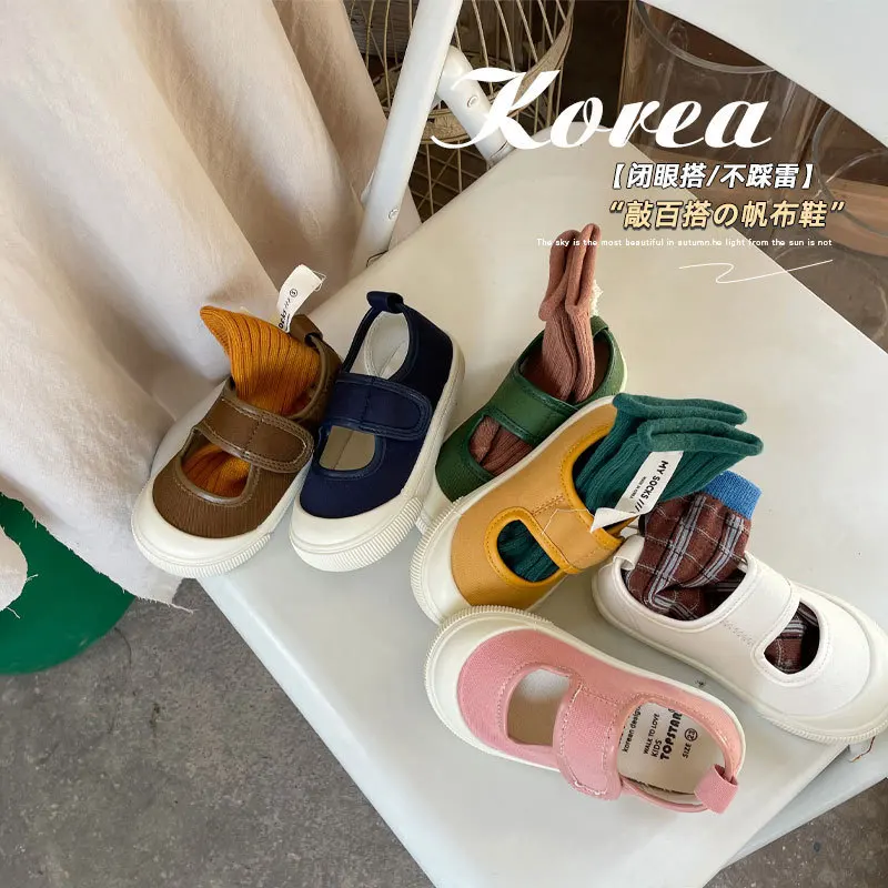 Brand Kid Canvas Shoes 2025 Autumn New Casual Kid Shoe Soft Sole Girl Sneakers Versatile Girl School Shoe Fashion Girl Shoes