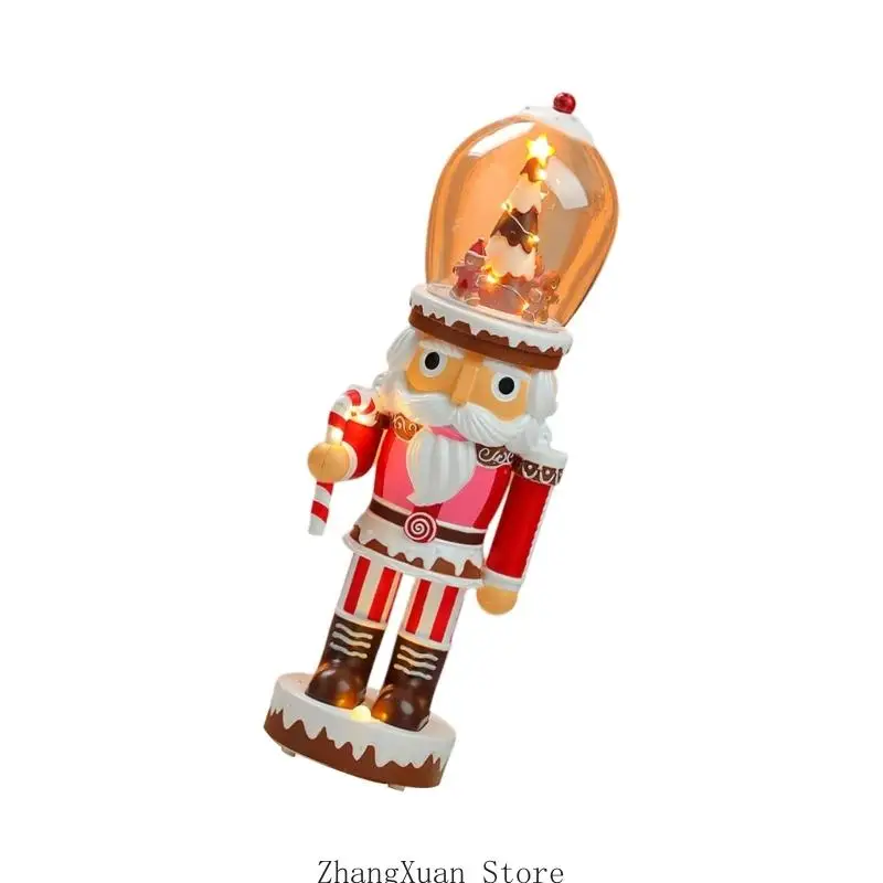 Nutcrackers Music Box Christmas Decorations Christmas Shelf Figure with Tune Feature and Lighted Scene for Desk, Entry Table, or