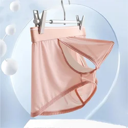 1 PCS Ice Silk Space Capsule Underwear Men's Compartment Solid Summer Breathable Ultra-thin Boxers Shorts Transparentes Hombre