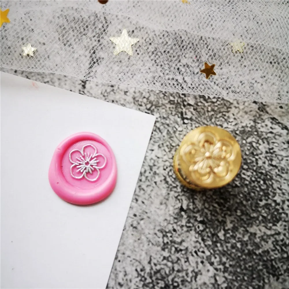 MINI pieczątka woskowa 12mm 1.2cm średnica mosiężna główka świeże logo kwiat wiśni/perła herbata mleczna/plante/truskawka/węzeł pieczęć do ciasta