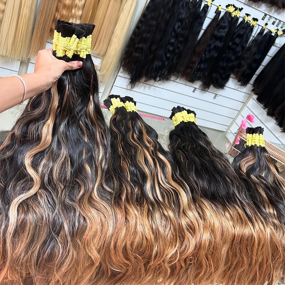Mink Hair Bulk Loose Deep Water Weaving Virgin Wholesale Kilo 100% Natural Raw Indian Temple Wavy Human Hair Bundles Extensions image 5