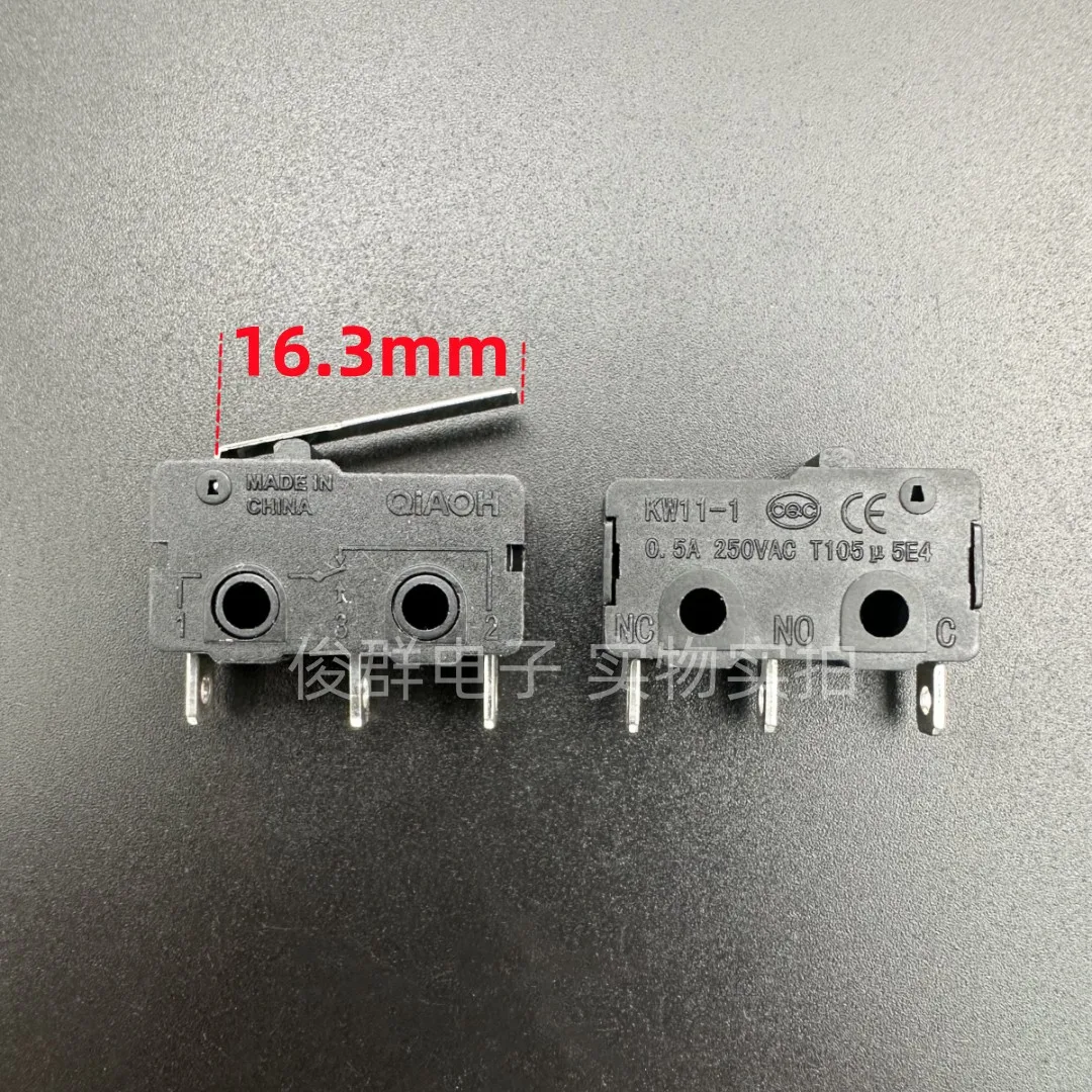20pcs/ KW11-1 micro switch 0.5A with handle travel limit detection reset light touch button