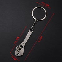 Mini Adjustable Wrench Key Chain Creative Metal Silver Compact Spanner Keyring Pendant Hand Tool Key Rings Accessories