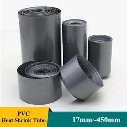 1~20M Grey Battery Film Wrap 18650 Width 17mm ~ 450mm PVC Heat Shrink Tube Cable Sleeve Insulated Shrink Wrapping Case