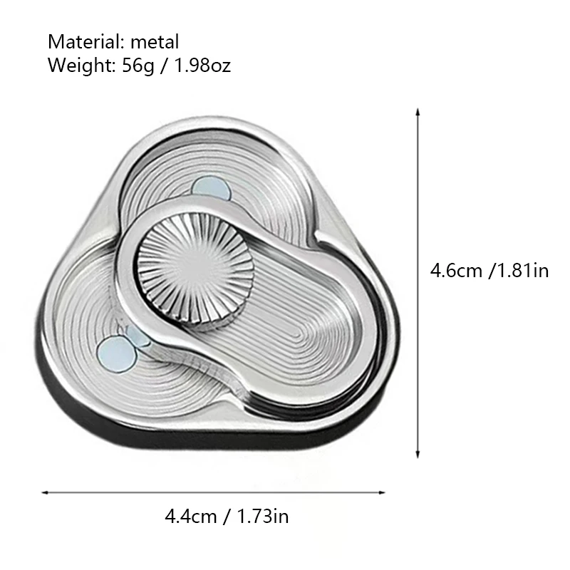 Metal Triangle Push Card EDC Pop Coin Gray Fingertip Push Card Adult Daily Office Hand Play Stress Relief Decompression Toy