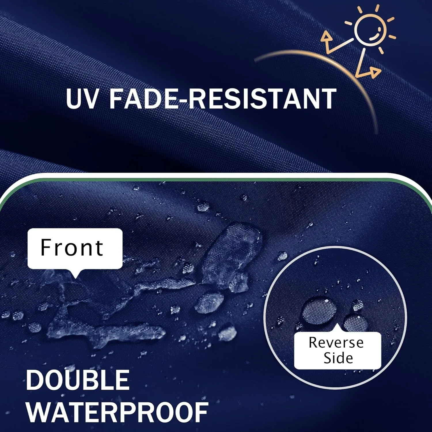 Mata na ławkę zewnętrzna: Wodoodporna i odporna na blaknięcie mata na meble tarasowe - antypoślizgowa, 48 x 18 x 3 cale, granatowa