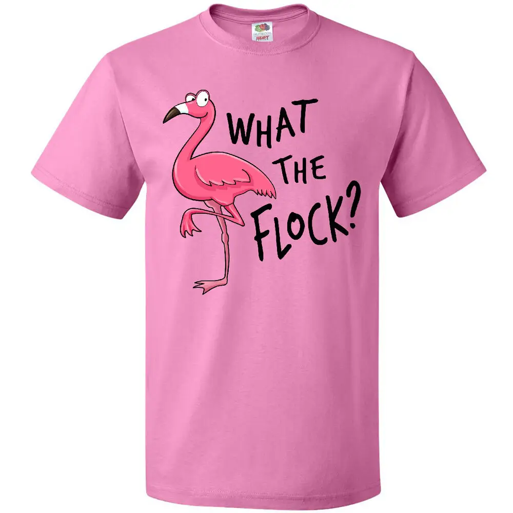 What The Flock?- Funny Flamingo T-Shirt Animals Flamingos Pink Bird Anime Graphic T-shirts Y2K Tops Unisex Summer