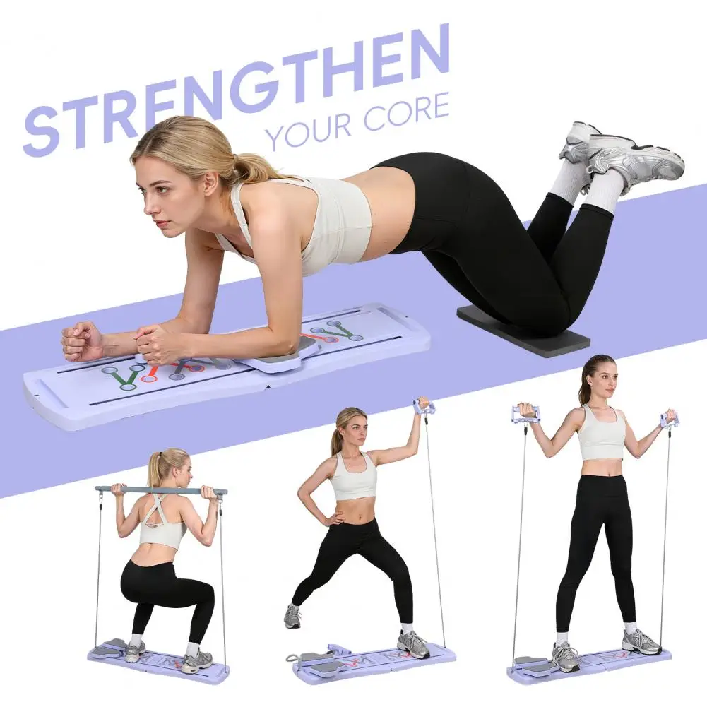 

Folding Pilates Board with Non-Slip Grip, Portable Abdominal Trainer for Home, Core Workout Equipment for Plank Crunch 300lbs