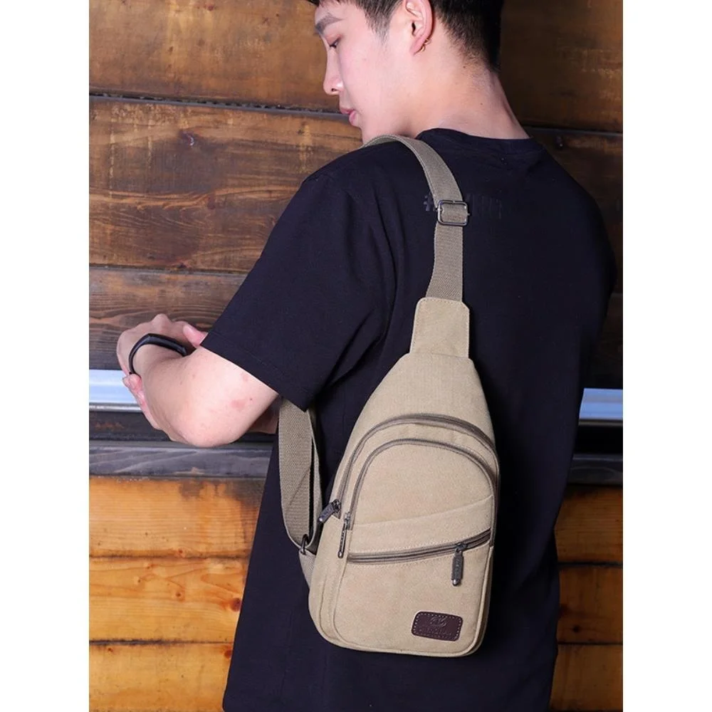 

New 2025 Trendy Men's Single oulder Canvas Crossbody Bag Outdoor Chest Bag Casual ex Satchel Small Bags for Men